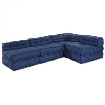 Cuscino Set Blu 70x70x54 cm – 4 Pezzi in Poliestere