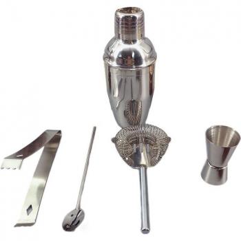 Shiny Stainless Steel Cocktail Shaker Set 5PCS