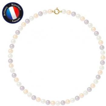 Collier Perlenia – Perles de Culture d’Eau Douce AAA+ Ronde 8‑9 mm Multicolore Or Jaune