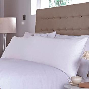 Sestina Classic White Single Bolster Pillowcase