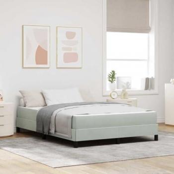 Boxspring à ressorts gris clair 160x200, matelas en tissu – vidaXL