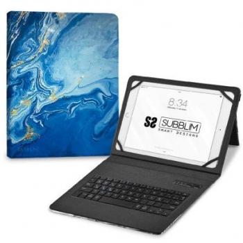 Subblim Keytab Pro Funda con Teclado Bluetooth Mármol Azul para Tablet hasta 9-11