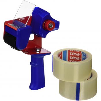 Clear Seal Tape Set – 2 × 66 m, 50 mm with Fast‑Reload Dispenser