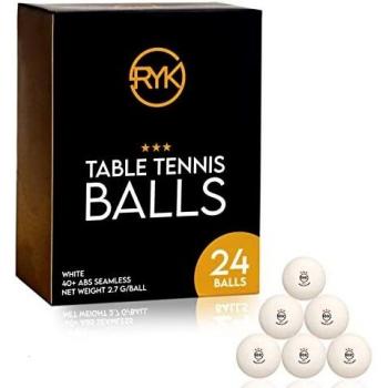 RYK 24 Ping Pong Balls - 3 Star 40+ Premium ABS White Table Tennis Balls for Indoor/outdoor Games, Decoration & Recreational Activities