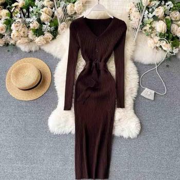YuooMuoo Autumn Winter Bodycon Sweater Dress
