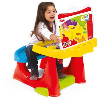 Dolu Toddler Kids Study Desk Table with Bench - Multi