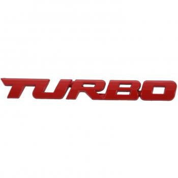 Pegatina Turbo Red: Emblema de Metal 3D para Coche y Moto