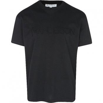 T-Shirt Nera Uomo con Ricamo Logo JW Anderson - Taglia L