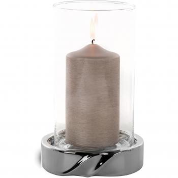 Fink Windlicht »LE DECOR«, Keramik, silber, H:24,5cm Ø:15cm