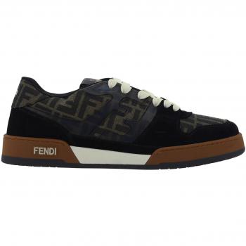 Sneakers Fendi Uomo in pelle e mesh con monogramma FF jacquard Nero Taglia 6