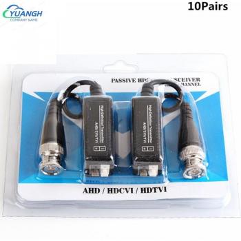10 Pairs HD-CVI/HDVI/AHD Passive Video Balun Transmitter Cable