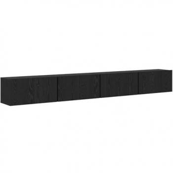 Set mobile TV 4 unità in rovere nero – 60×30×30 cm