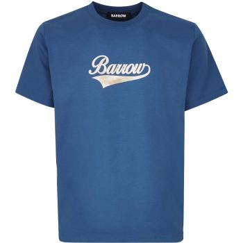T-shirt Blu Unisex in Cotone Regular Fit con Logo e Stampa Orso Barrow