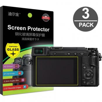 3-Pack Tempered Glass Screen Protector for Panasonic GH Series Cameras (GH6, GH5, GH5S, GH4, GH3, GX85, GX80, LX10, GX9, GX7III, GX850, GX800)