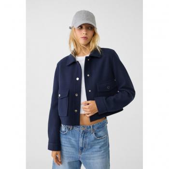 Giubbotto Corto Azzurro Mare XS Stradivarius