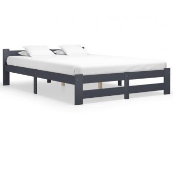 VidaXL Bed Frame without Mattress Dark Grey Solid Pine Wood 120x200 cm