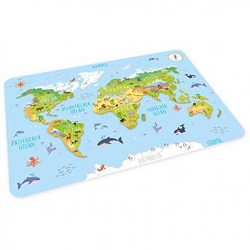 Nikima Platzset stabiles Vinyl Tischset – Weltkarte hell, (1-St)
