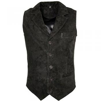 Classic Smooth Goat Suede Leather Waistcoat-Exeter