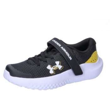 Chaussures de Running Under Armour Pré-Scolaire Surge 4 AC Noir Jaune Enfant - 35
