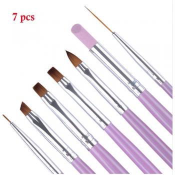 Set de pinceles acrílicos para manicura - 7 Uds