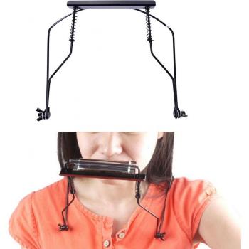Armónica Porta de 10 Agujeros con Soporte Colgante Ajustable, Acabado en Negro