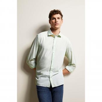 Bugatti Herren Langarmhemd gestreift in mint