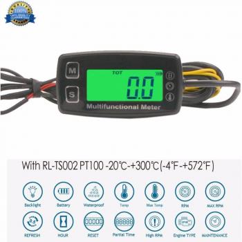 LCD Hour Meter and Temperature Display for Motorcycles, Boats, UTVs, ATVs, Outboard Motors, Tractors, and Jet Skis