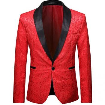 Men's Jacquard Print Long Sleeve Jacket
