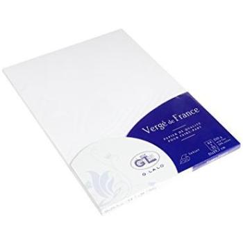 Papier Vergé 210 g/m² – 25 Feuilles Extra-Blanc