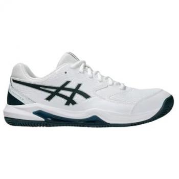 Asics Gel‑Dedicate 8 Clay en blanco y verde oscuro