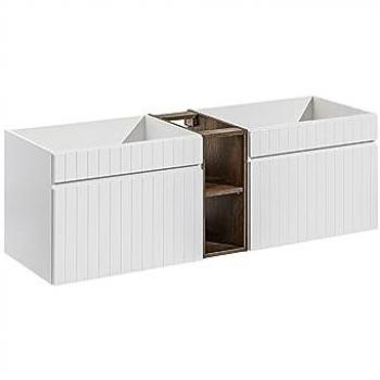 Ensemble meuble sous vasque à poser 180 cm - Blanc Émblématique et Chêne Rosario