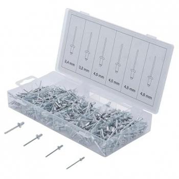 Rivet pop aveugle 2.4, 3.2, 4, 4.8 - boite assortiment 400 rivets bgs