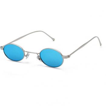 Gafas de sol redondas vintage Peekaboo para mujer con lentes de espejo UV400