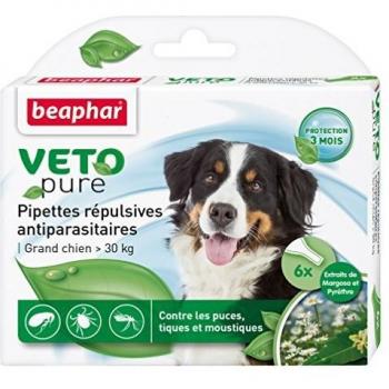 VETOPURE Pipettes Répulsives Antiparasitaires Grand Chien