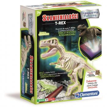CLEMENTONI NAUKOWA ZABAWA SKAMIENIAŁOŚCI T-REX DINOZAURY 7+