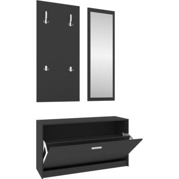 Miroir et Rangement à Chaussures 3-en-1