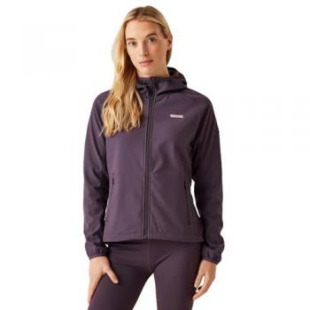 Chaqueta Softshell Senderismo Arec III Mujer Violeta Oscuro