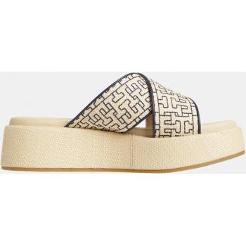 Sandalias de mujer Tommy Hilfiger en rafia con tiras cruzadas y plataforma