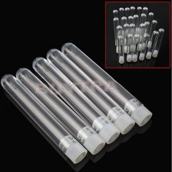 20 PCS Clear Plastic Test Tubes with Plug for Wedding Favors 12x75mm