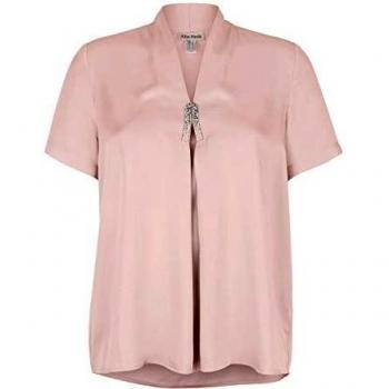 Viskose Rosé‑Bluse für Damen – Alba Moda mit funkelndem Strass