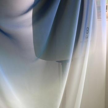 Navy-White Two-Tone Gradient Sheer Chiffon Fabric for Dance Dresses 100cm x 148cm