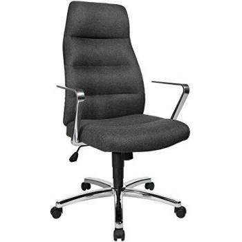 Topstar Président - Chaise avec accouchoirs, chrome, tissu, gris, 69.0 x 69.0 x 123.0 cm