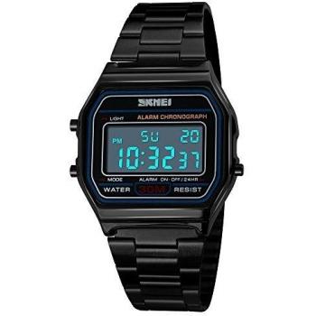 TONSHEN Montre Digitale Sport Unisexe LED Électronique Noir