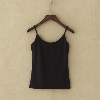 Women's Spaghetti Strap Cropped Vest - Synthetic Cotton