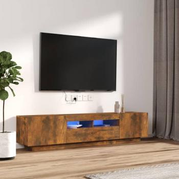 VidaXL Set de muebles TV con LEDS 2 pzas contrachapada roble ahumado