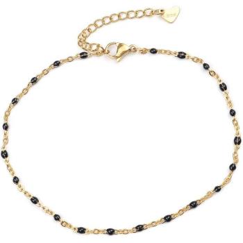 Bracelet de cheville en émail en acier inoxydable 304, couleur or, 23cm