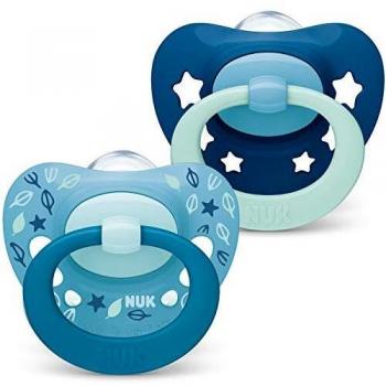 Nuk Tétine Symbio avec capuchon | 3-60 mois | Tétines en silicone sans BPA | Tetines avec protection d'areole | violet | 2 unités