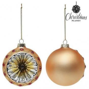 Palline di Natale 8 cm (2 pz) Vetro Oro Trasparente