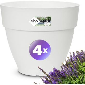Ensemble de 4 pots de fleurs blancs 30x25cm 11,3L