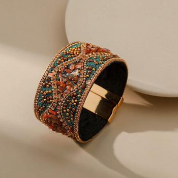 Handmade Colorful Crystal Bohemian Leather Jewelry